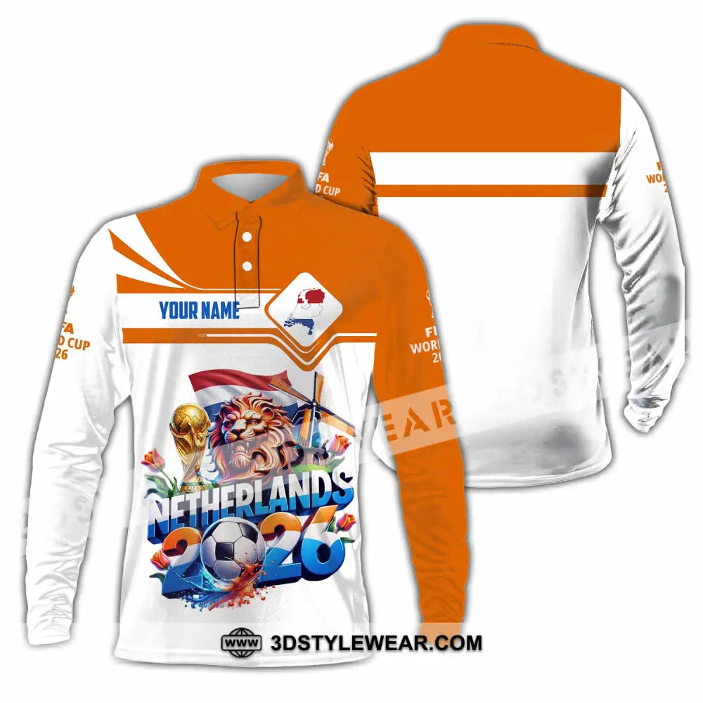 Unisex Shirt - Custom Netherlands World Cup 2026 Shirt - Long Sleeve Polo / S - T-shirt