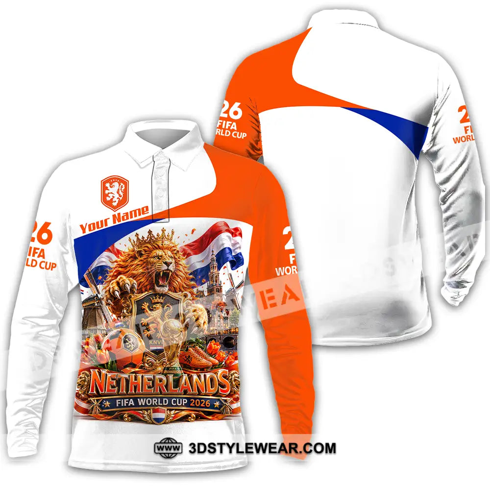 Unisex Shirt - Custom Netherlands World Cup 2026 Shirt - Long Sleeve Polo / S - T-shirt