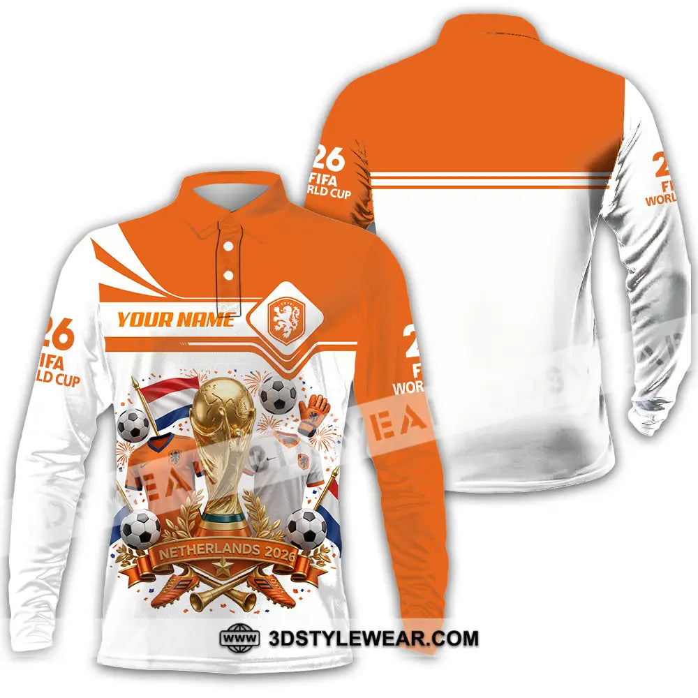 Unisex Shirt - Custom Netherlands World Cup 2026 Shirt - Long Sleeve Polo / S - T-shirt