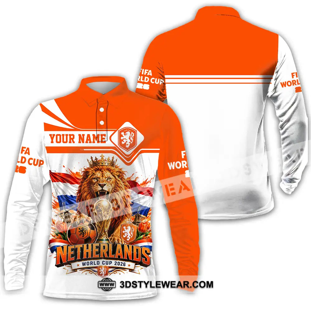 Unisex Shirt - Custom Netherlands World Cup 2026 Shirt - Long Sleeve Polo / S - T-shirt