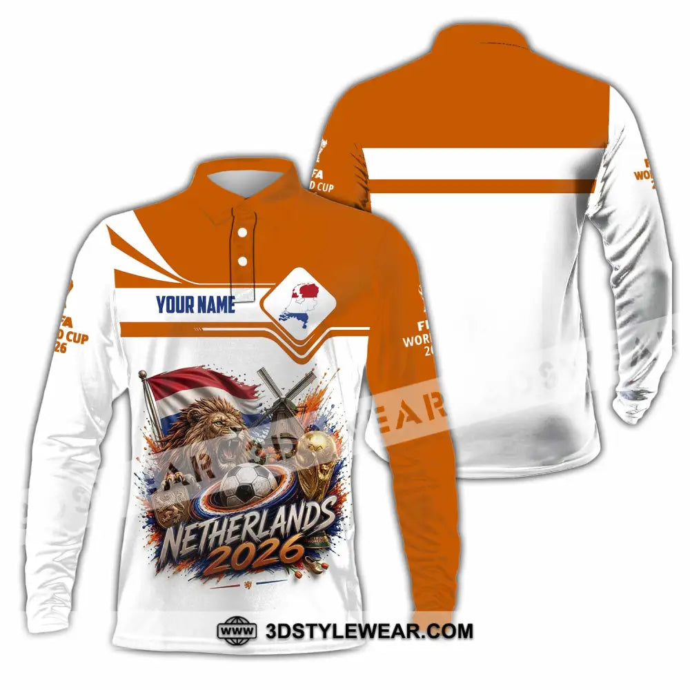 Unisex Shirt - Custom Netherlands World Cup 2026 Shirt - Long Sleeve Polo / S - T-shirt