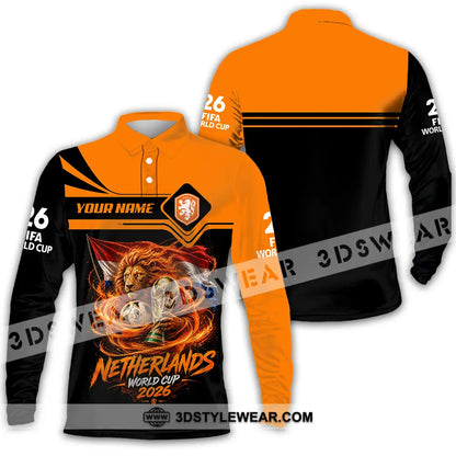 Unisex Shirt - Custom Netherlands World Cup 2026 Shirt - Long Sleeve Polo / S - T-shirt