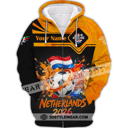 Unisex Shirt - Custom Netherlands World Cup 2026 Shirt - Zipper Hoodie / S - T-shirt