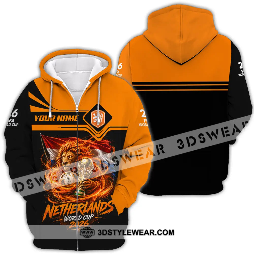 Unisex Shirt - Custom Netherlands World Cup 2026 Shirt - Zipper Hoodie / S - T-shirt
