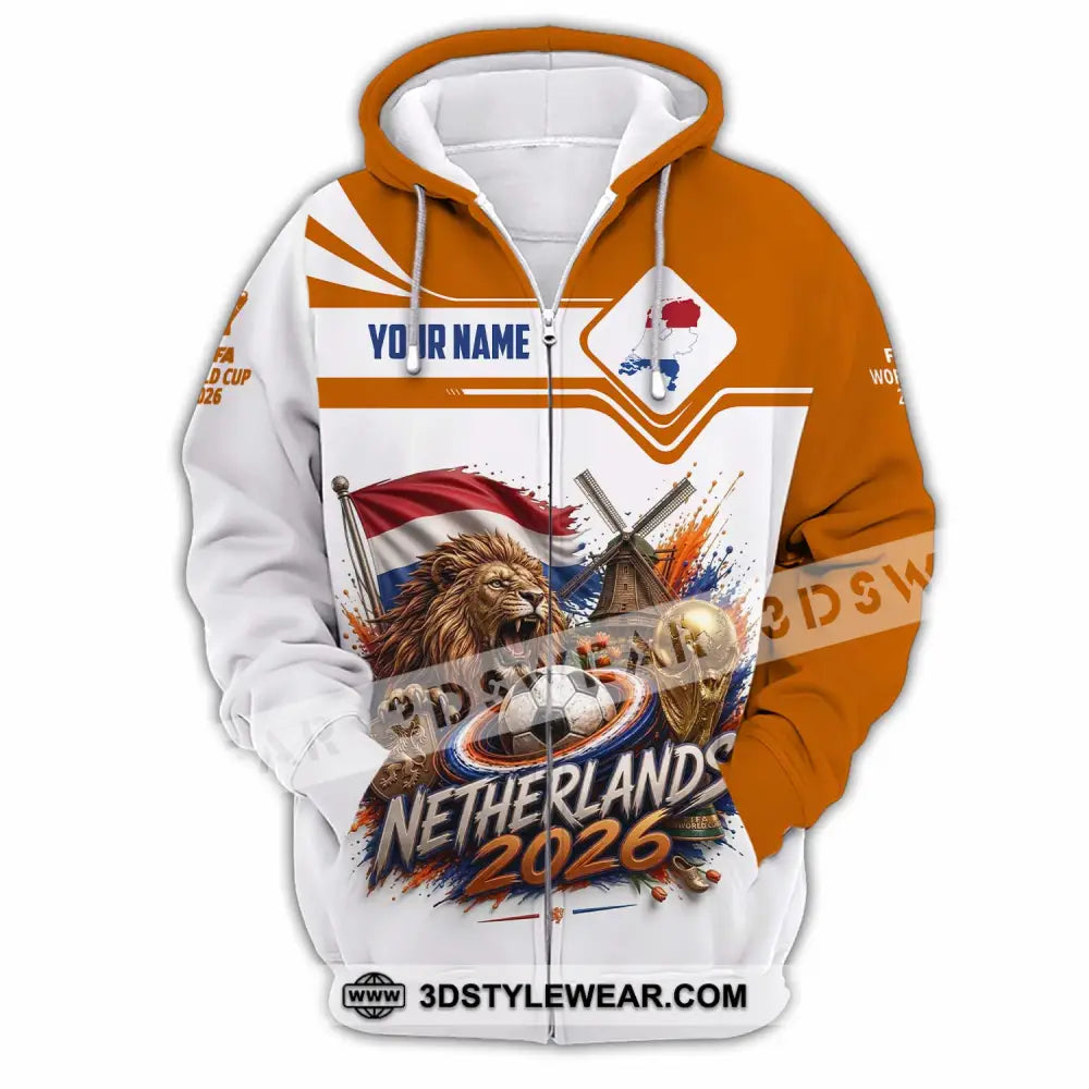 Unisex Shirt - Custom Netherlands World Cup 2026 Shirt - Zipper Hoodie / S - T-shirt