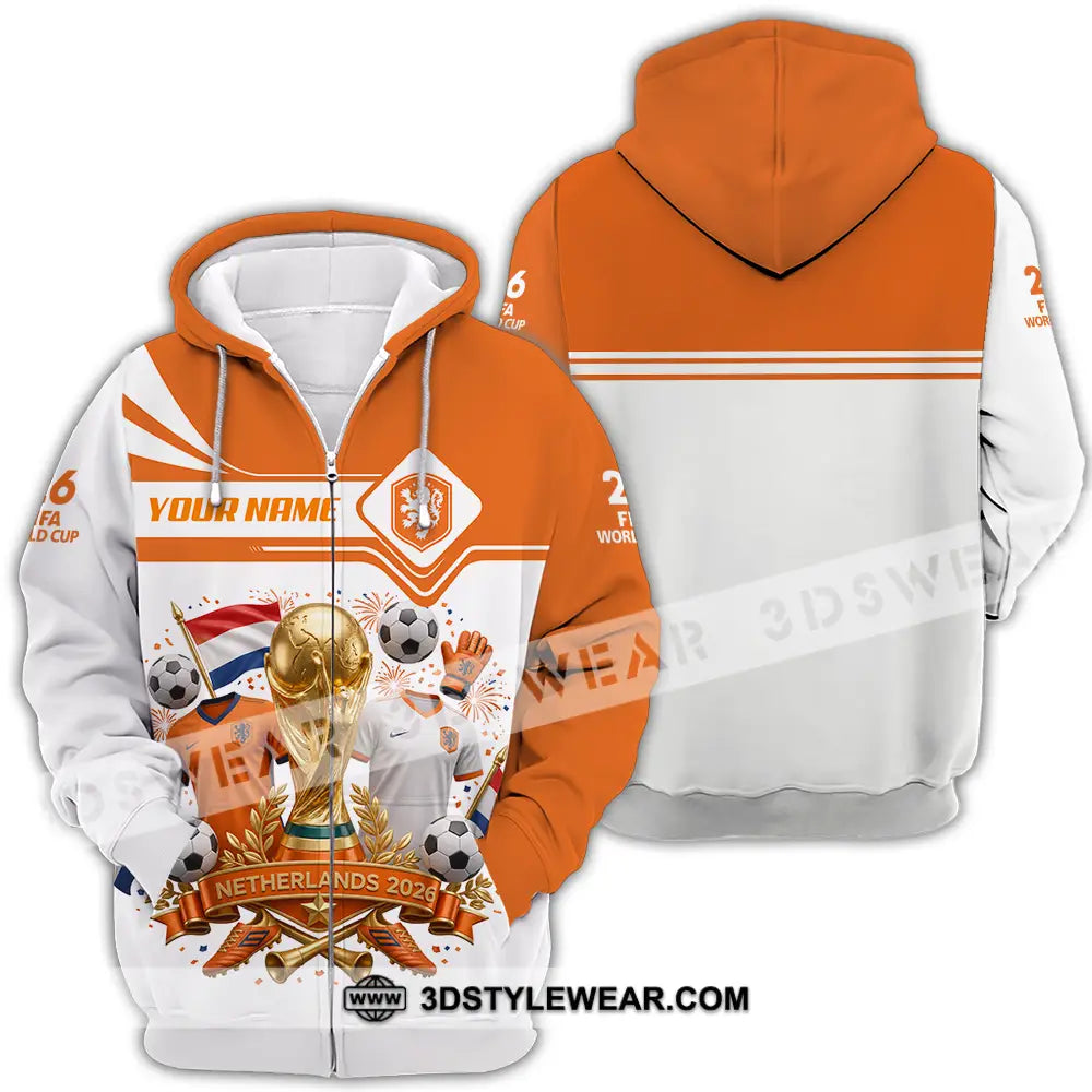 Unisex Shirt - Custom Netherlands World Cup 2026 Shirt - Zipper Hoodie / S - T-shirt