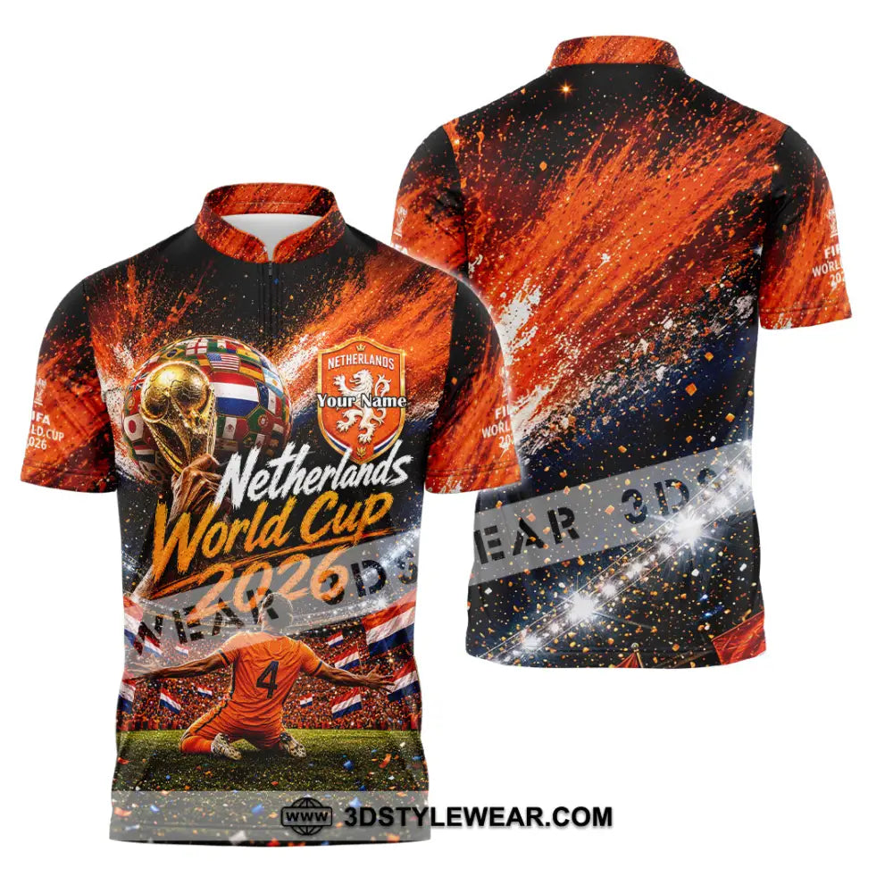 Unisex Shirt - Custom Netherlands World Cup 2026 Shirt - Zipper Polo Shirt / S - T-shirt