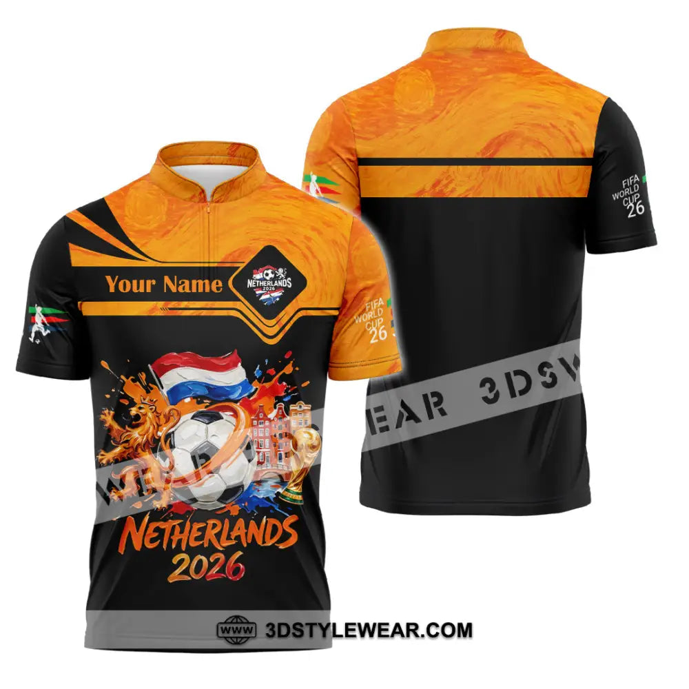 Unisex Shirt - Custom Netherlands World Cup 2026 Shirt - Zipper Polo Shirt / S - T-shirt