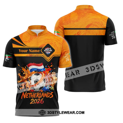 Unisex Shirt - Custom Netherlands World Cup 2026 Shirt - Zipper Polo Shirt / S - T-shirt