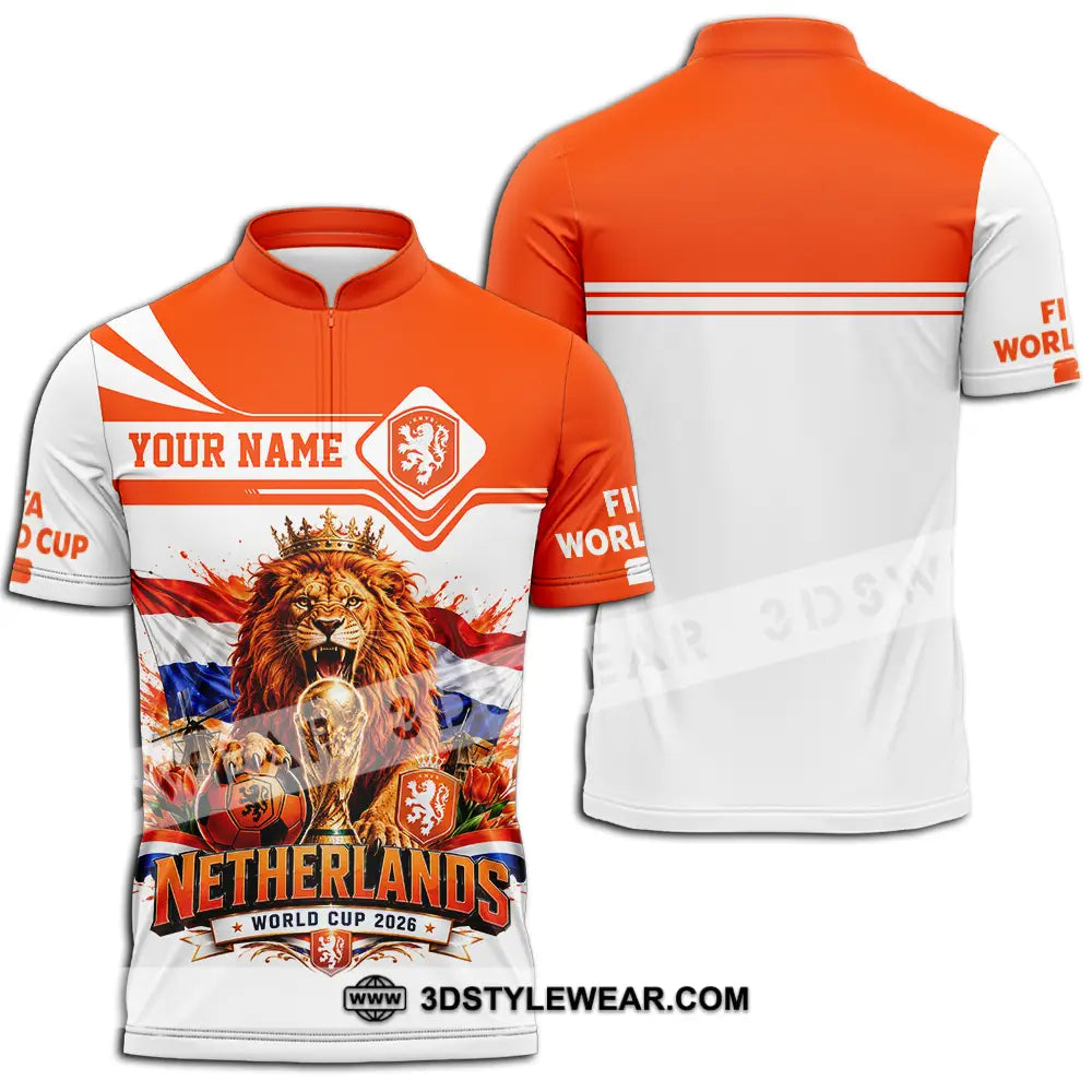 Unisex Shirt - Custom Netherlands World Cup 2026 Shirt - Zipper Polo Shirt / S - T-shirt