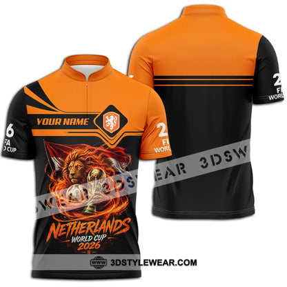 Unisex Shirt - Custom Netherlands World Cup 2026 Shirt - Zipper Polo Shirt / S - T-shirt