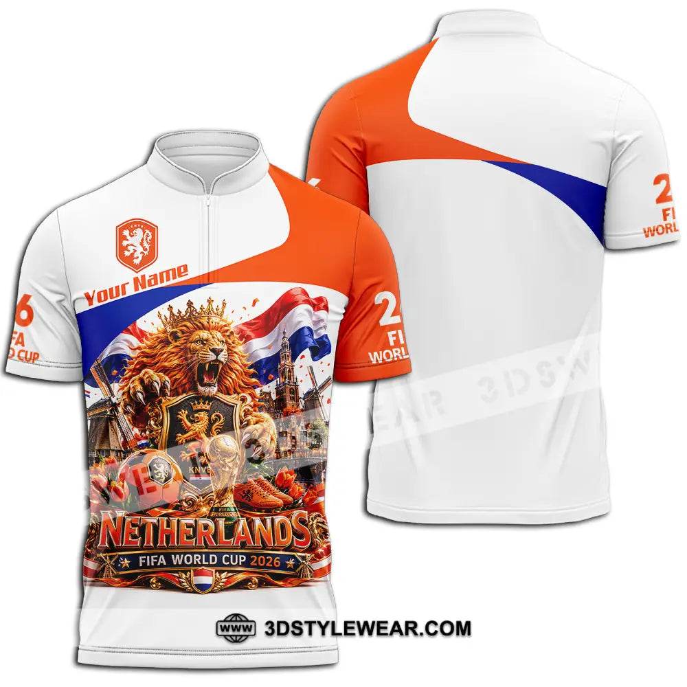 Unisex Shirt - Custom Netherlands World Cup 2026 Shirt - Zipper Polo Shirt / S - T-shirt