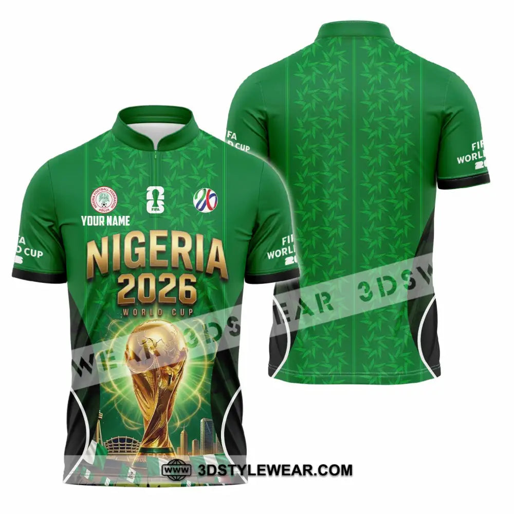 Unisex Shirt - Custom Nigeria World Cup 2026 Shirt - Zipper Polo Shirt / S - T-shirt