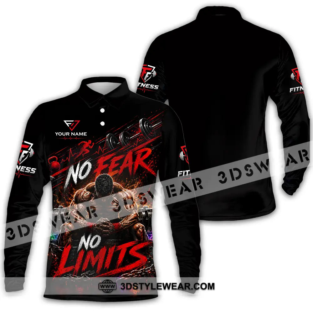 Unisex Shirt - Custom No Fear No Limits Shirt - Long Sleeve Polo / S - T-shirt
