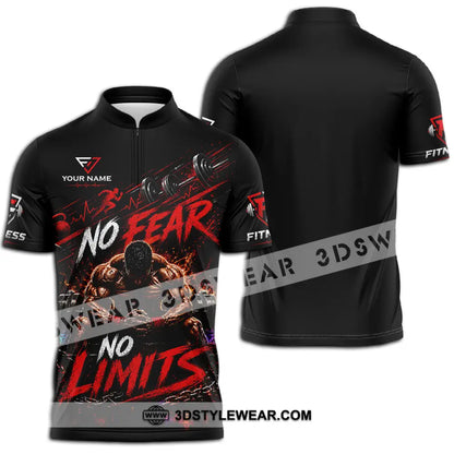 Unisex Shirt - Custom No Fear No Limits Shirt - Zipper Polo Shirt / S - T-shirt