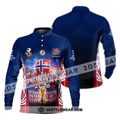 Unisex Shirt - Custom Norway World Cup 2026 Shirt - Long Sleeve Polo / S - T-shirt