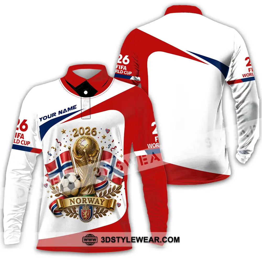 Unisex Shirt - Custom Norway World Cup 2026 Shirt - Long Sleeve Polo / S - T-shirt