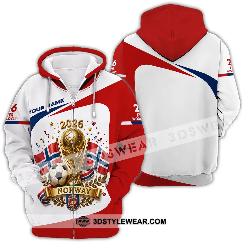 Unisex Shirt - Custom Norway World Cup 2026 Shirt - Zipper Hoodie / S - T-shirt