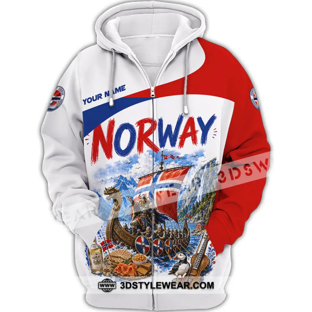 Unisex Shirt - Custom Norway Shirt - Zipper Hoodie / S - T-shirt
