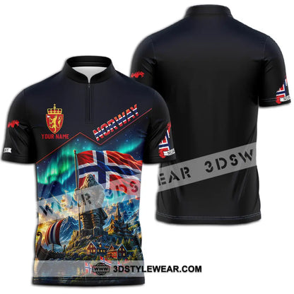 Unisex Shirt - Custom Norway Shirt - Zipper Polo Shirt / S - T-shirt