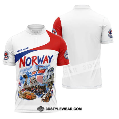 Unisex Shirt - Custom Norway Shirt - Zipper Polo Shirt / S - T-shirt