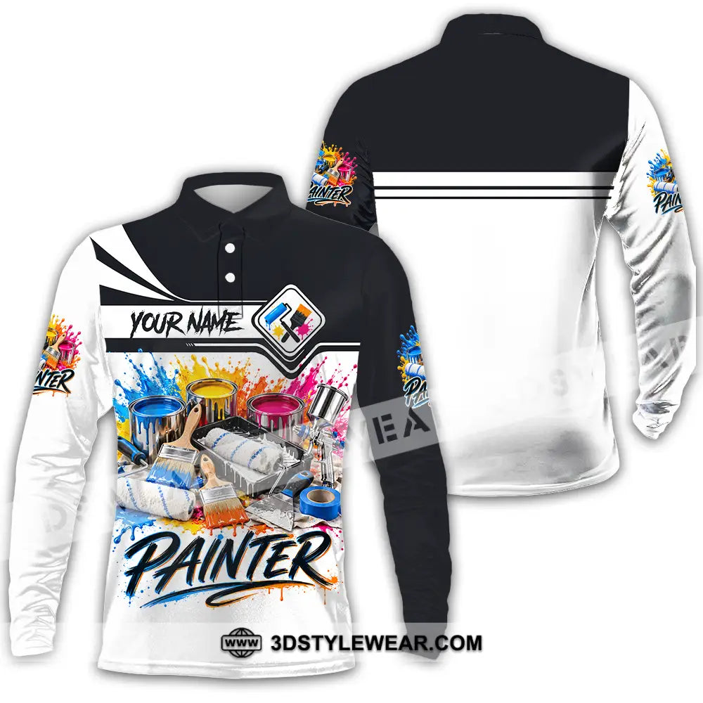 Unisex Shirt - Custom Painter Shirt - Long Sleeve Polo / S - T-shirt