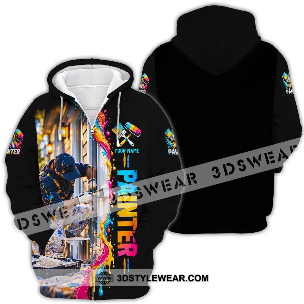 Unisex Shirt - Custom Painter Shirt - Zipper Hoodie / S - T-shirt