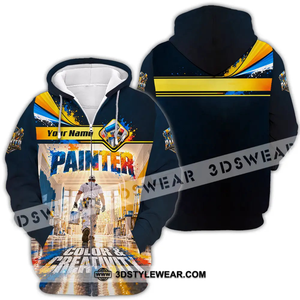 Unisex Shirt - Custom Painter Shirt - Zipper Hoodie / S - T-shirt