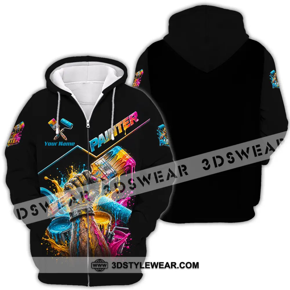 Unisex Shirt - Custom Painter Shirt - Zipper Hoodie / S - T-shirt