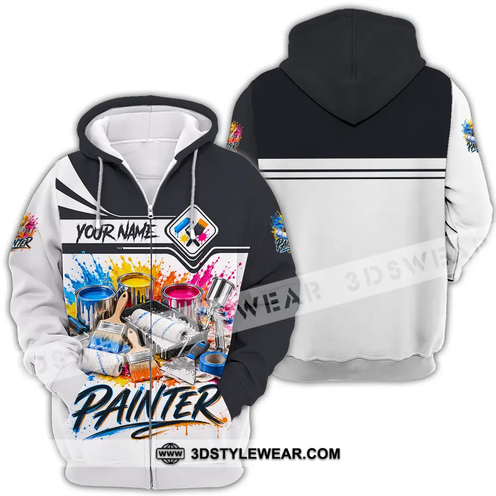 Unisex Shirt - Custom Painter Shirt - Zipper Hoodie / S - T-shirt