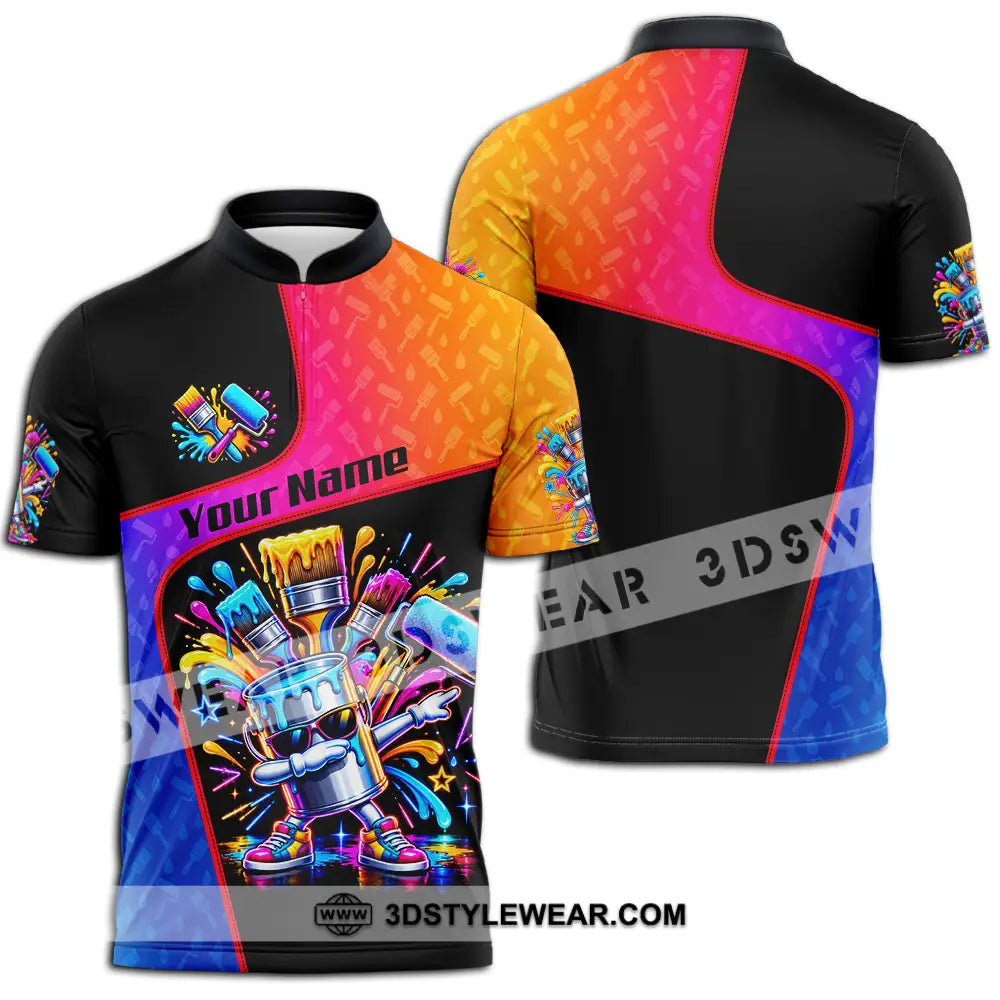 Unisex Shirt - Custom Painter Shirt - Zipper Polo Shirt / S - T-shirt