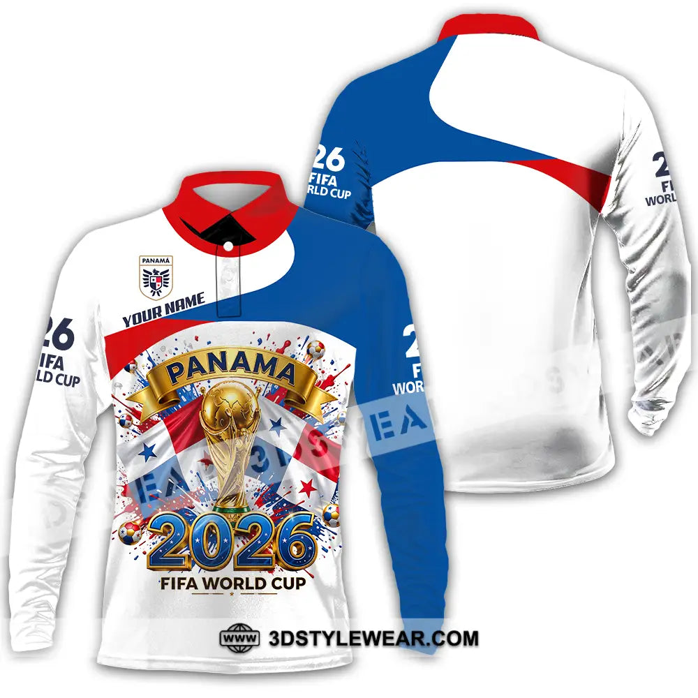 Unisex Shirt - Custom Panama World Cup 2026 3D Shirt - Long Sleeve Polo / S - T-shirt