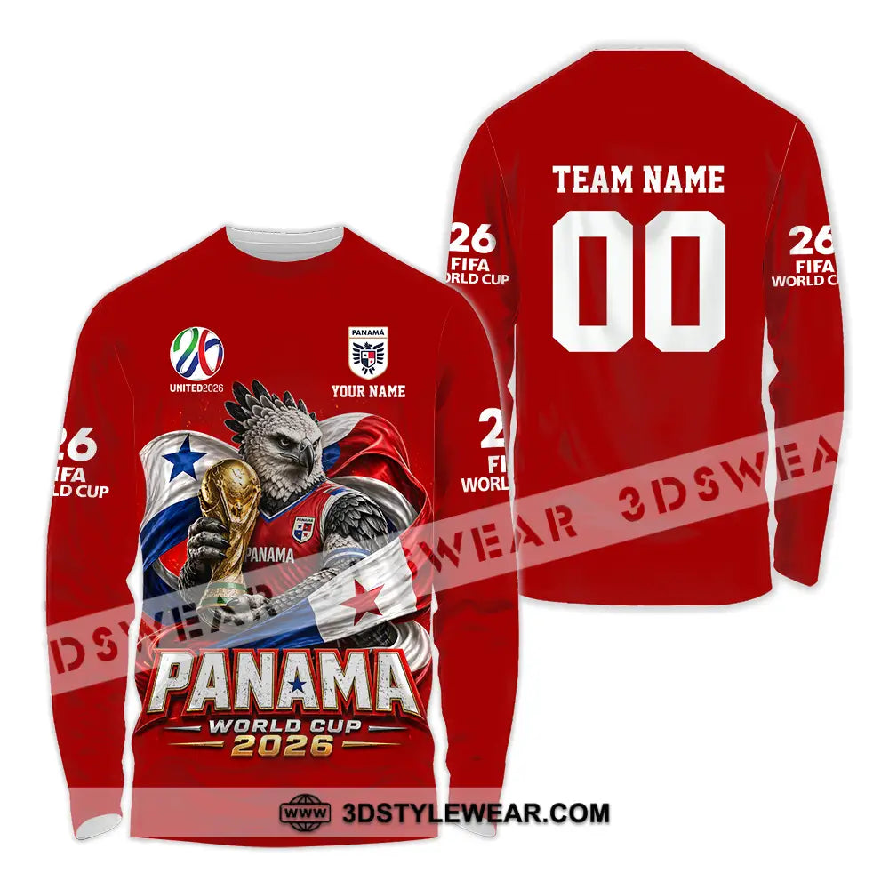Unisex Shirt - Custom Panama World Cup 2026 3D Shirt - Long Sleeve Shirt / S - T-shirt