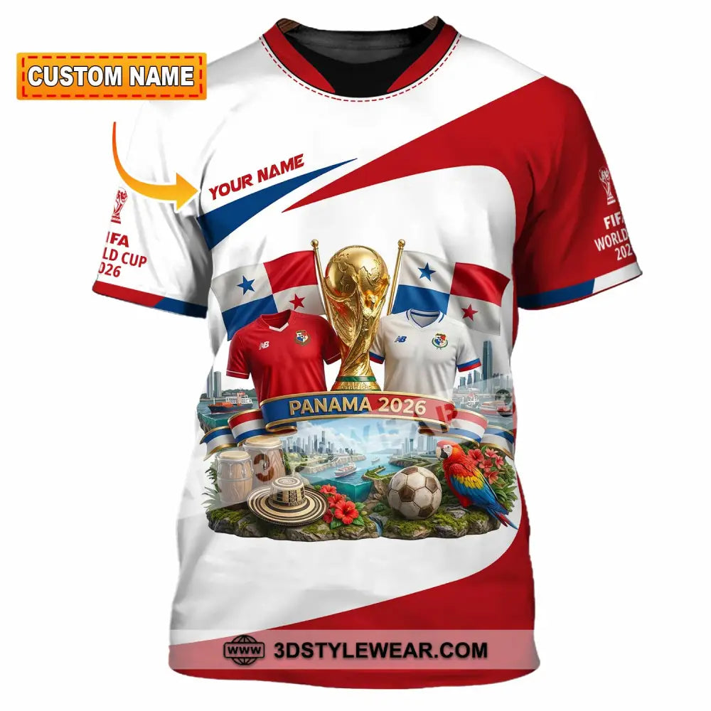 Unisex Shirt - Custom Panama World Cup 2026 3D Shirt - T-shirt