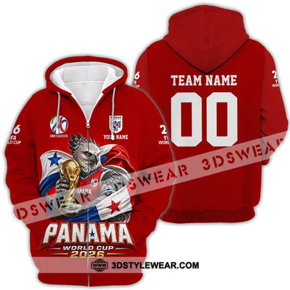 Unisex Shirt - Custom Panama World Cup 2026 3D Shirt - Zipper Hoodie / S - T-shirt