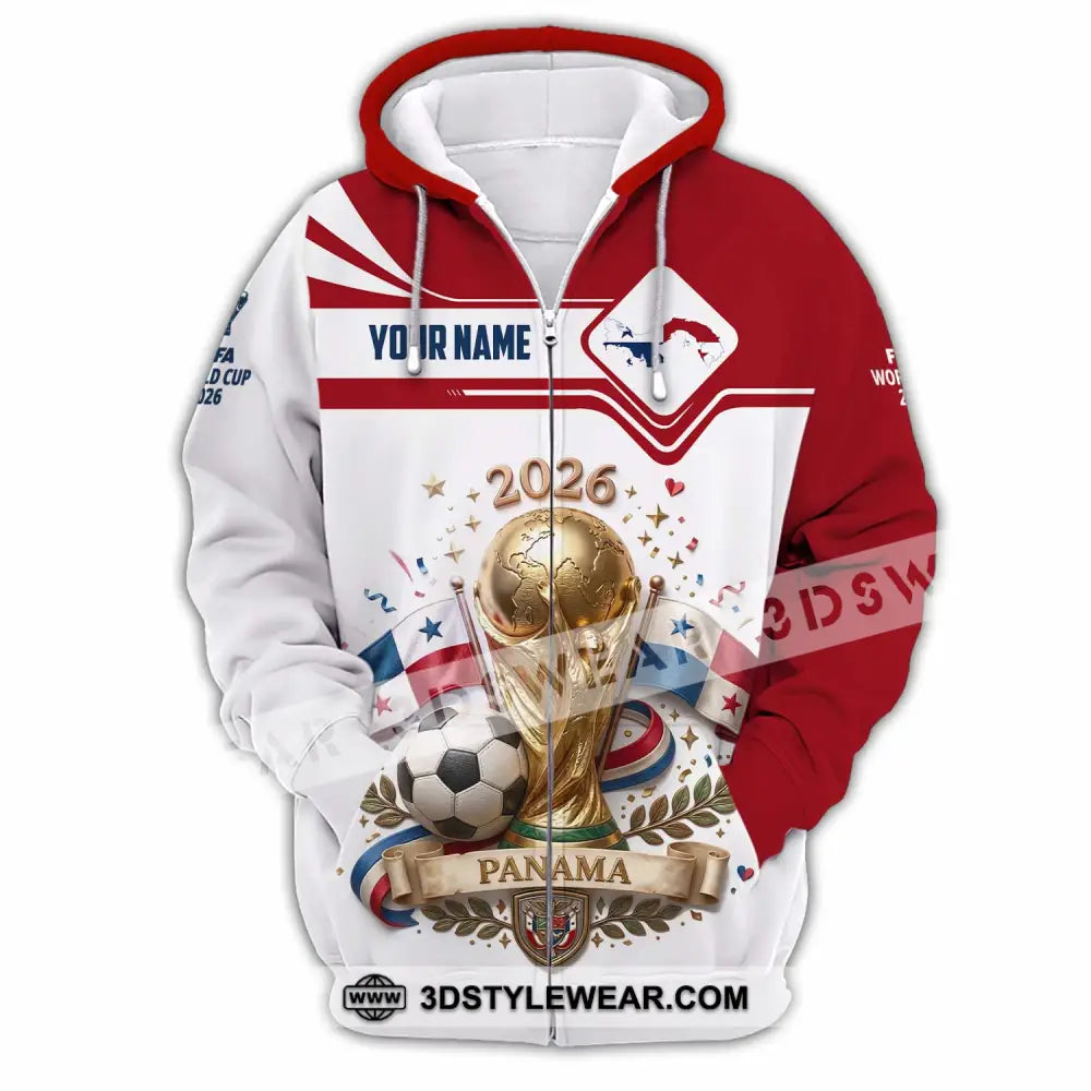 Unisex Shirt - Custom Panama World Cup 2026 3D Shirt - Zipper Hoodie / S - T-shirt