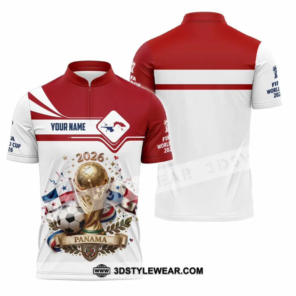 Unisex Shirt - Custom Panama World Cup 2026 3D Shirt - Zipper Polo Shirt / S - T-shirt