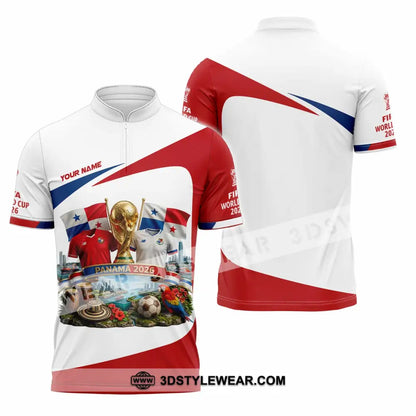 Unisex Shirt - Custom Panama World Cup 2026 3D Shirt - Zipper Polo Shirt / S - T-shirt