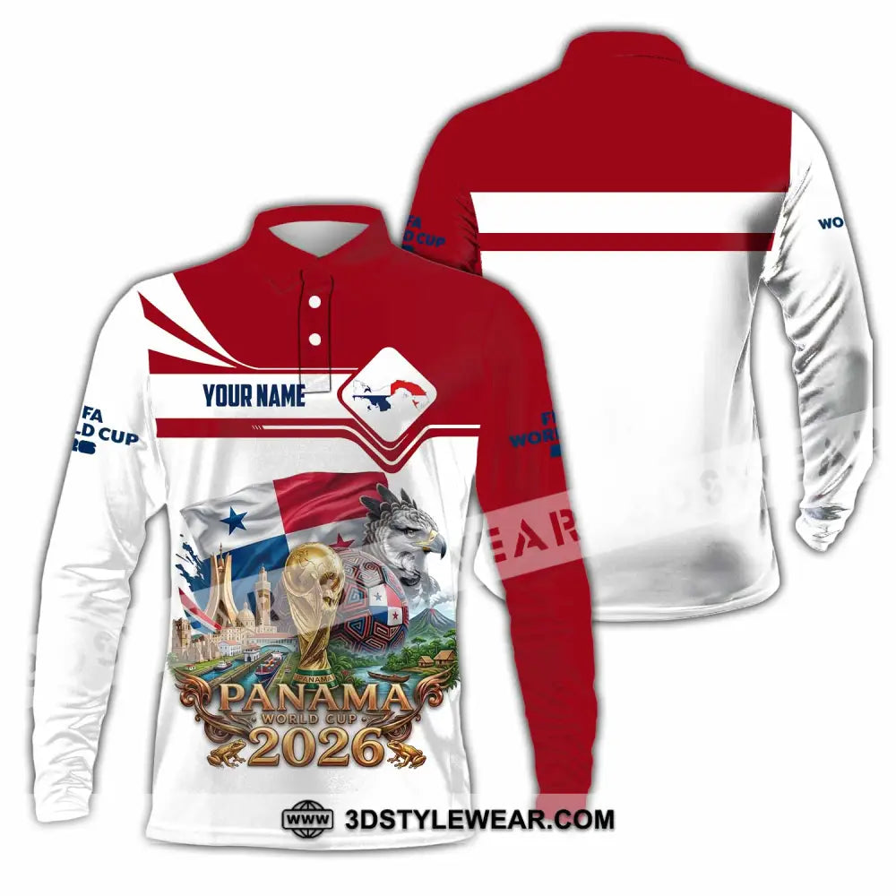 Unisex Shirt - Custom Panama World Cup 2026 Shirt - Long Sleeve Polo / S - T-shirt