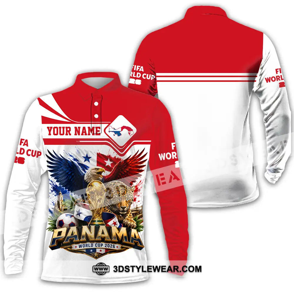 Unisex Shirt - Custom Panama World Cup 2026 Shirt - Long Sleeve Polo / S - T-shirt