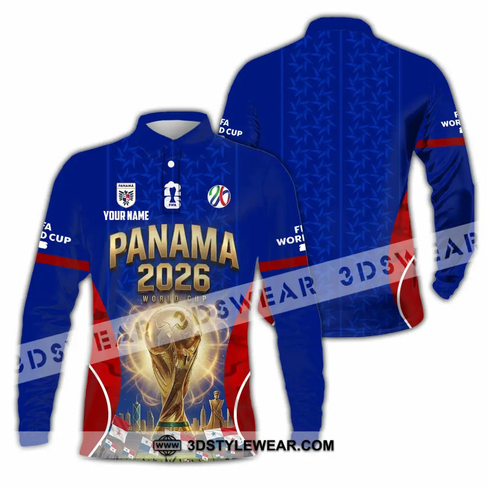 Unisex Shirt - Custom Panama World Cup 2026 Shirt - Long Sleeve Polo / S - T-shirt