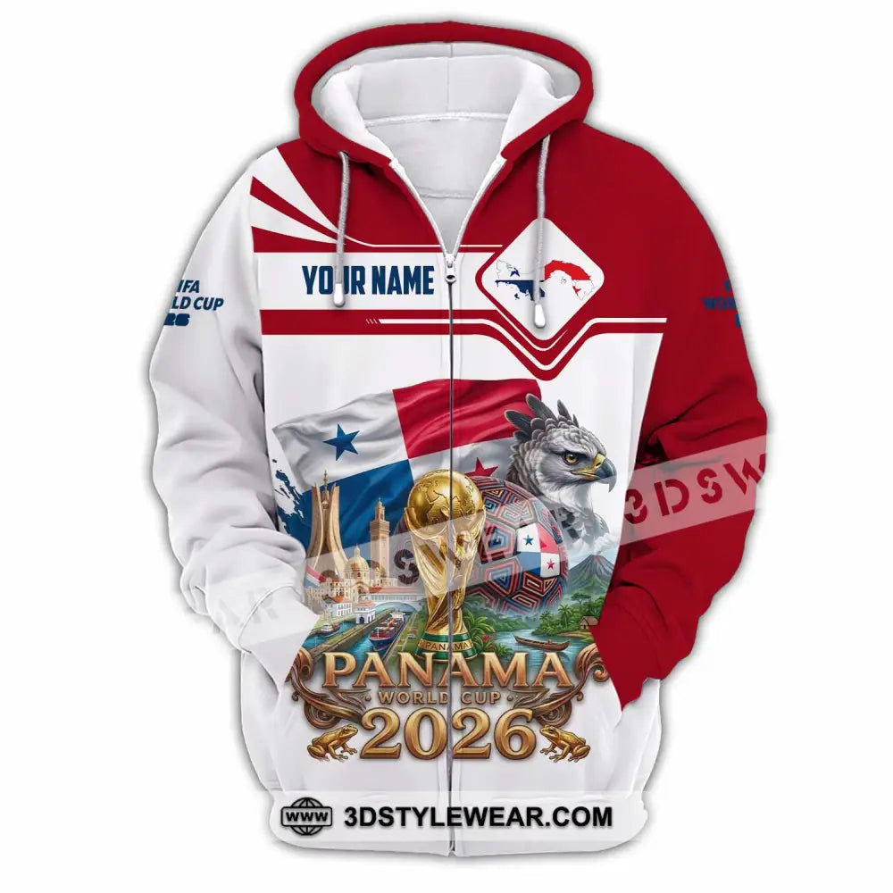 Unisex Shirt - Custom Panama World Cup 2026 Shirt - Zipper Hoodie / S - T-shirt