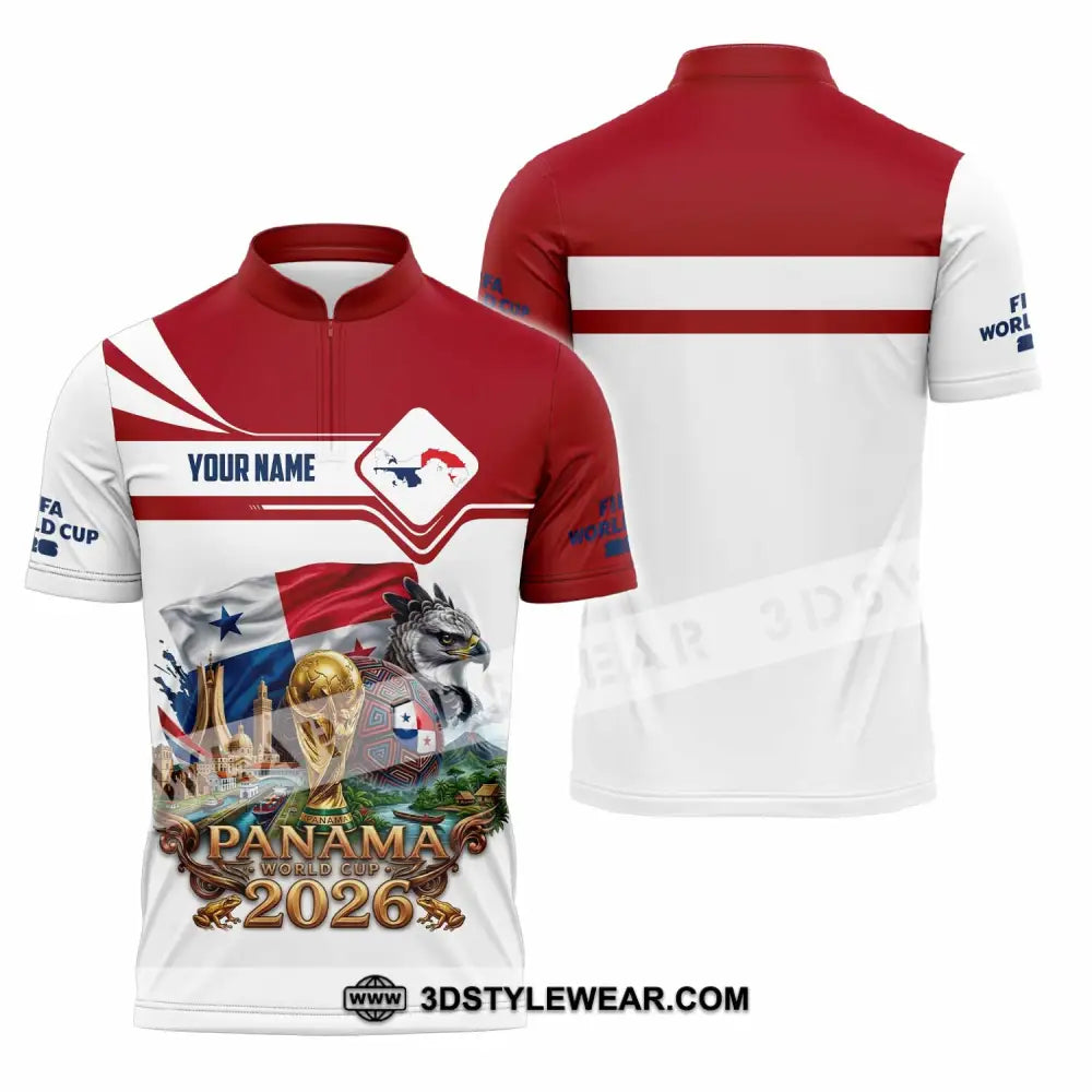 Unisex Shirt - Custom Panama World Cup 2026 Shirt - Zipper Polo Shirt / S - T-shirt