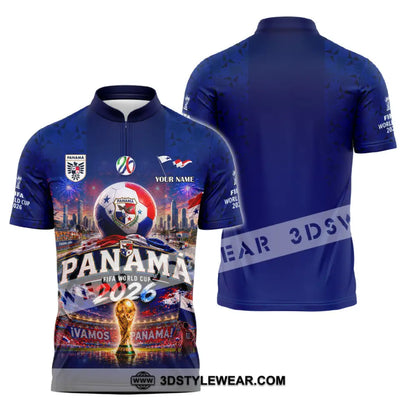 Unisex Shirt - Custom Panama World Cup 2026 Shirt - Zipper Polo Shirt / S - T-shirt
