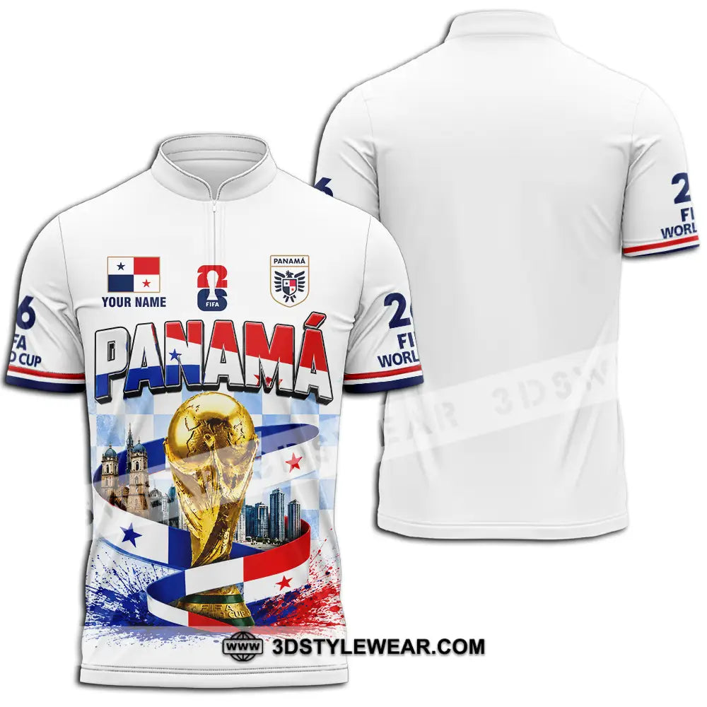 Unisex Shirt - Custom Panama World Cup 2026 Shirt - Zipper Polo Shirt / S - T-shirt