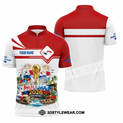 Unisex Shirt - Custom Panama World Cup 2026 Shirt - Zipper Polo Shirt / S - T-shirt
