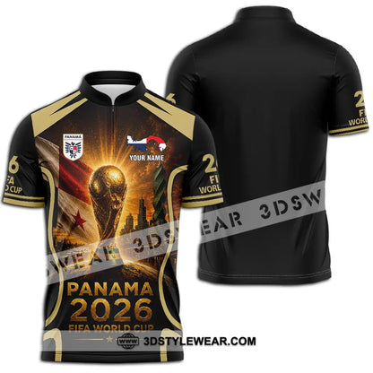 Unisex Shirt - Custom Panama World Cup 2026 Shirt - Zipper Polo Shirt / S - T-shirt