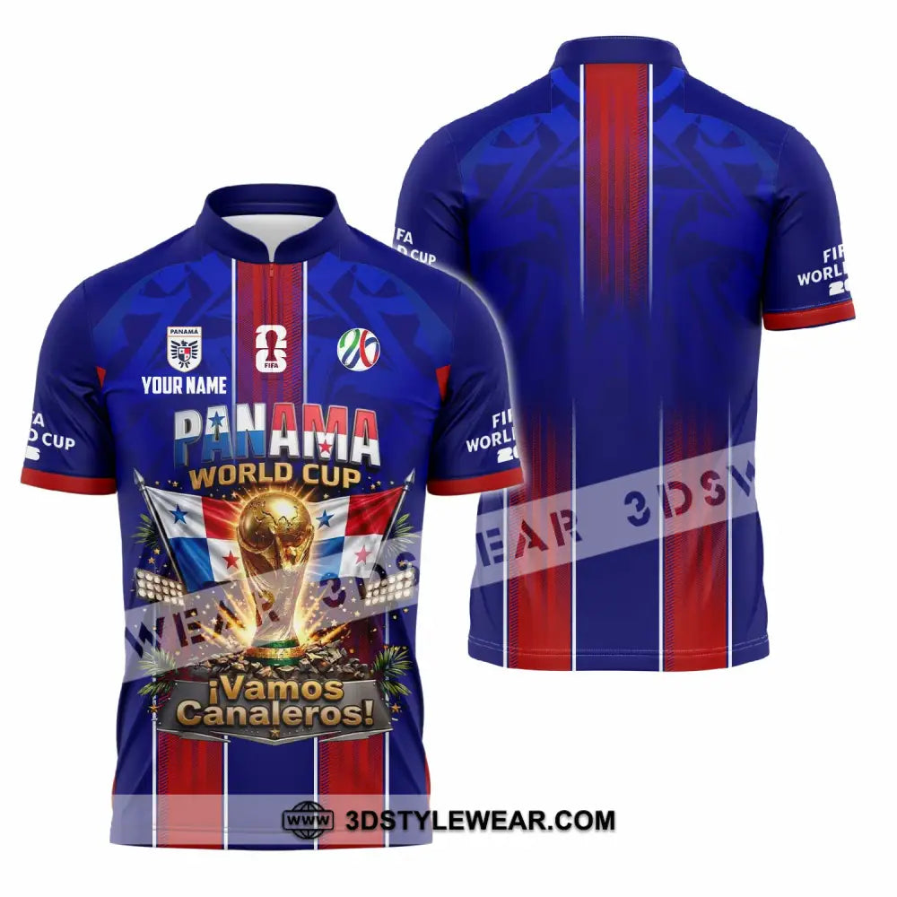 Unisex Shirt - Custom Panama World Cup 2026 Shirt - Zipper Polo Shirt / S - T-shirt