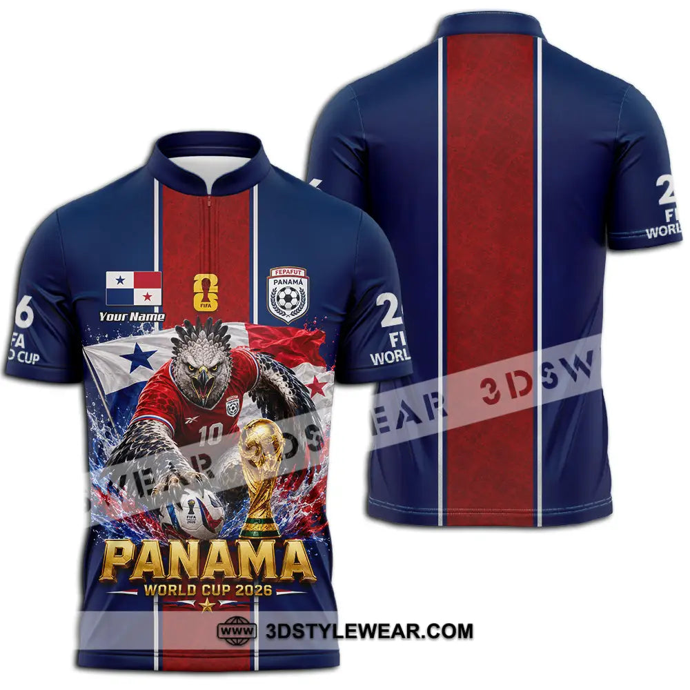 Unisex Shirt - Custom Panama World Cup 2026 Shirt - Zipper Polo Shirt / S - T-shirt