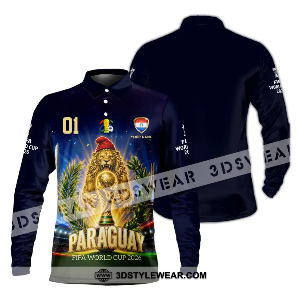 Unisex Shirt - Custom Paraguay World Cup 2026 Shirt - Long Sleeve Polo / S - T-shirt